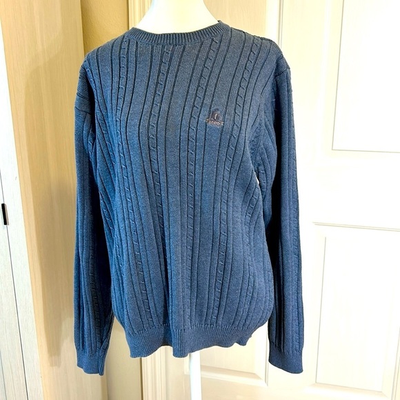 Izod Lavender Cable Knit Crew Neck Sweater Sz M - Picture 1 of 9